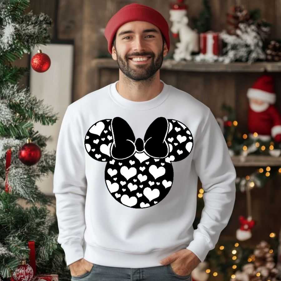 Disney Minnie Mouse Heart Polka Dot Silhouette Sweatshirt 2 Disney Minnie Mouse Heart Polka Dot Silhouette Sweatshirt 2