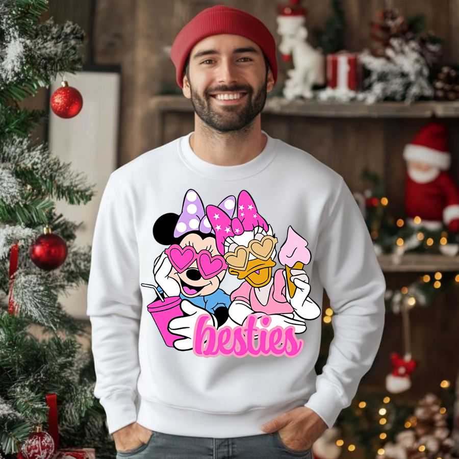 Disney Daisy & Minnie Mouse Besties Heart Sweatshirt 2 Disney Daisy & Minnie Mouse Besties Heart Sweatshirt 2