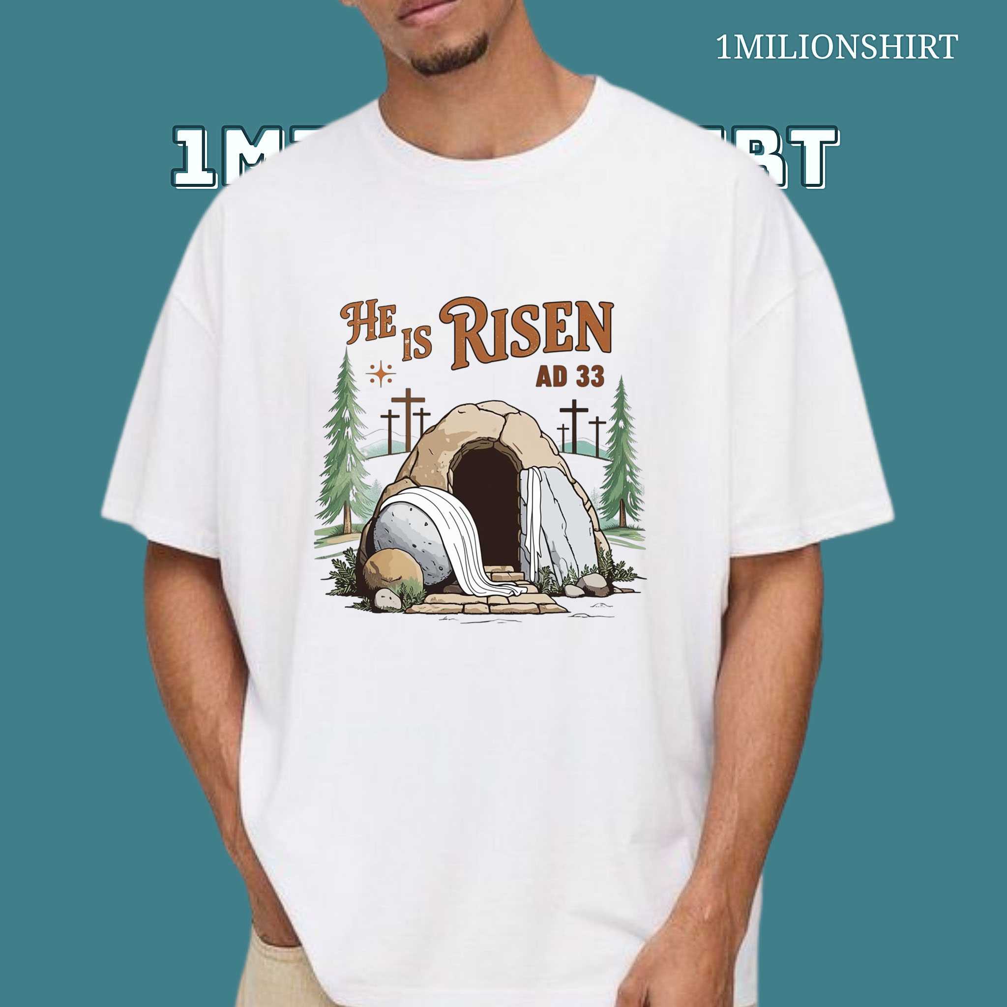 He Is Risen T-Shirt – Christian Resurrection Essential Tee