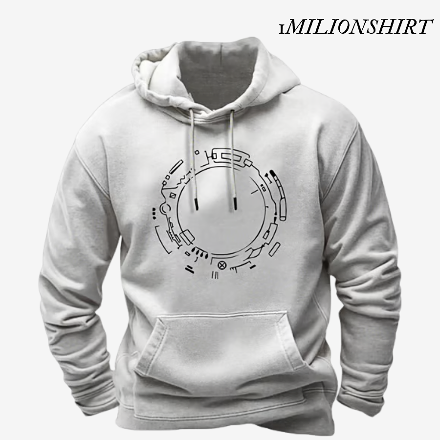 Planet Artwork Hoodie, Casual Pullover