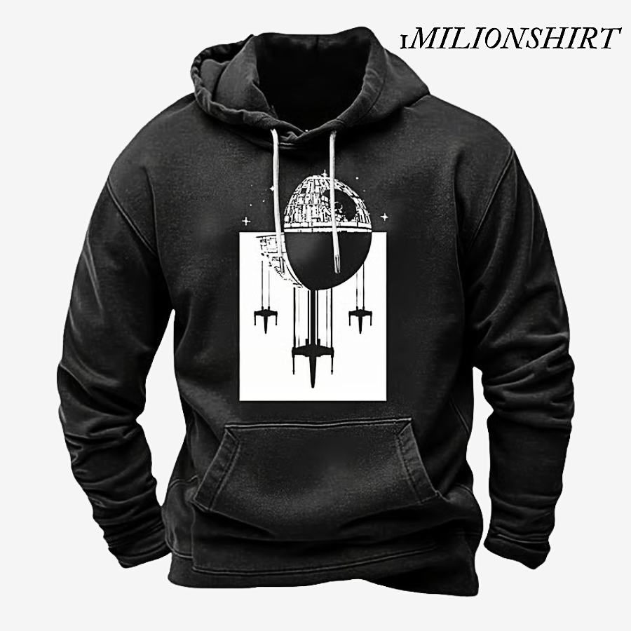 Retro Graphic Hoodie, Casual Pullover