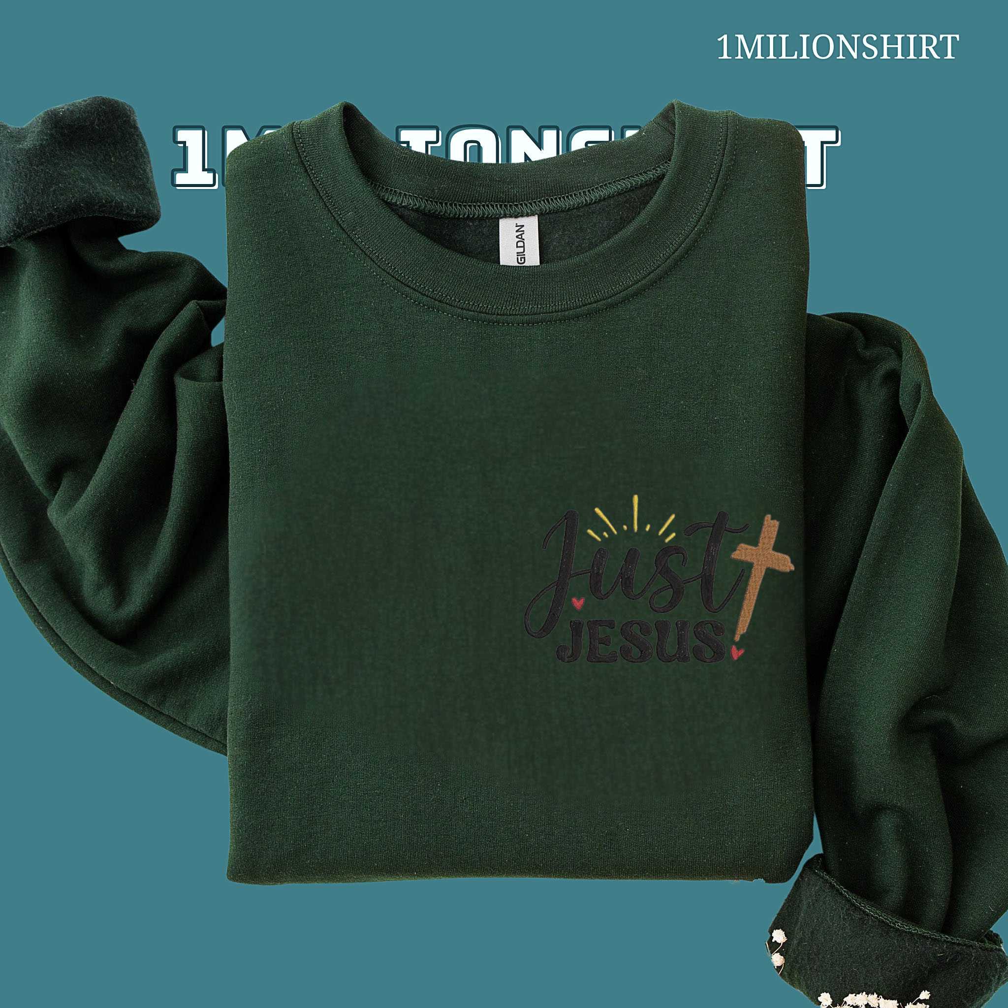 Just Jesus Embroidered T-Shirt – Inspirational Christian Tee