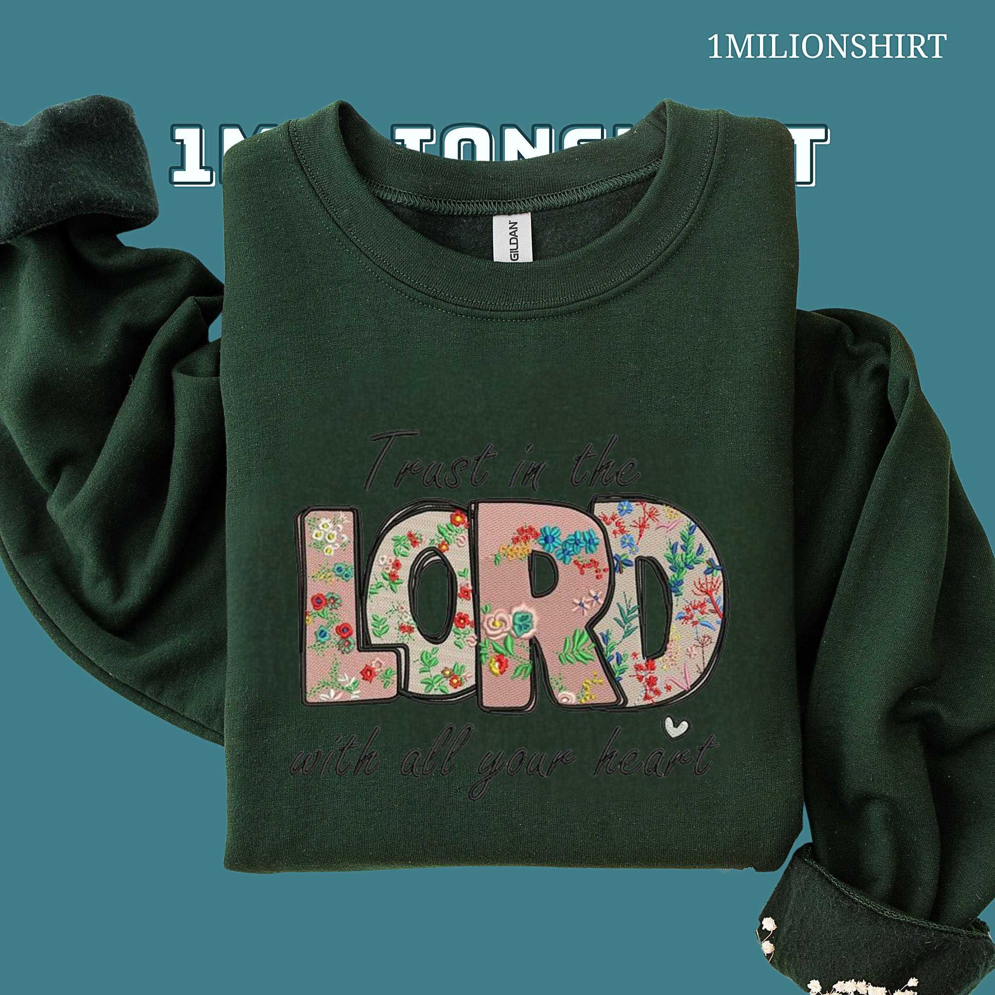 Trust In The Lord Embroidered T-Shirt – Proverbs 3:5 Faith Shirt