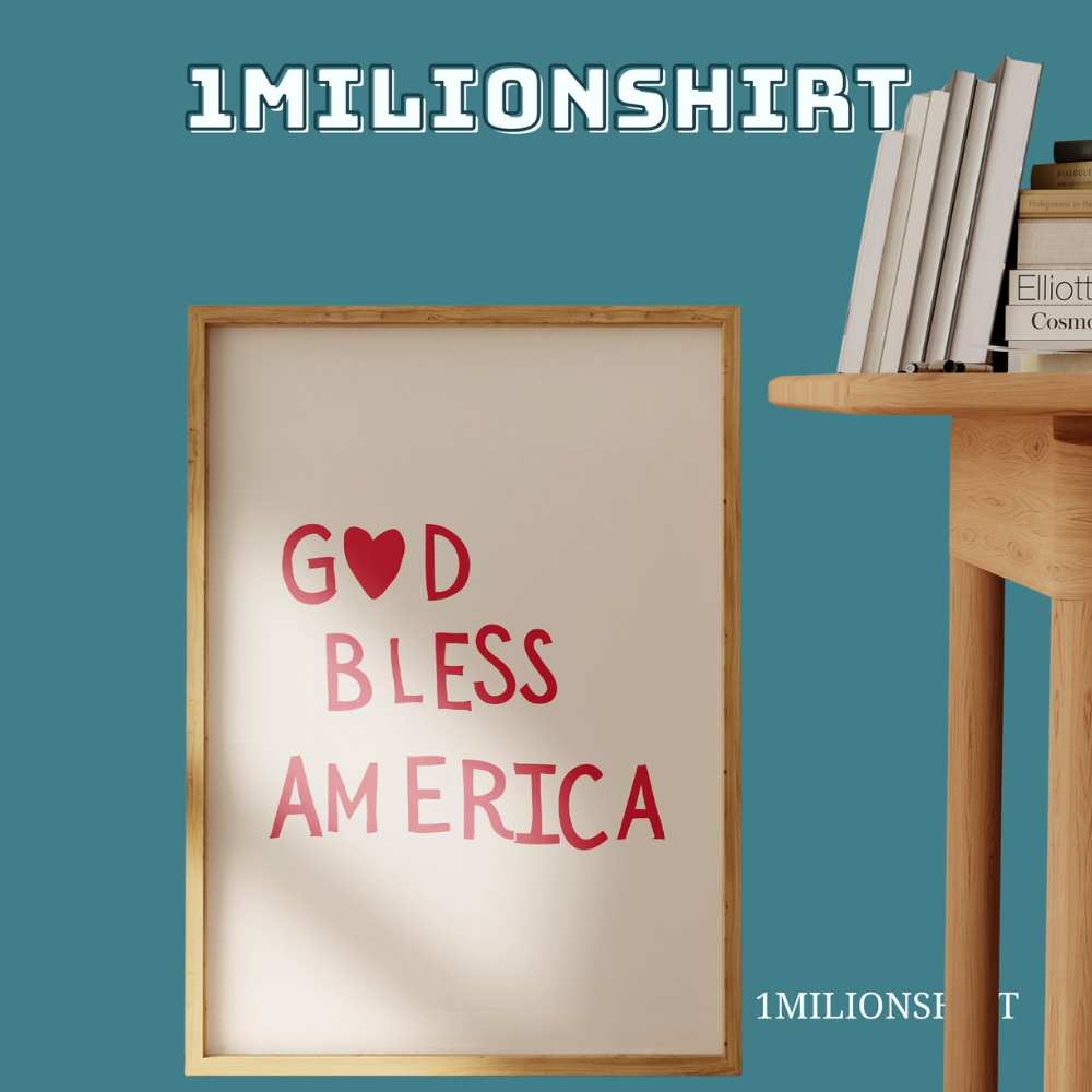 God Bless America Printable – Patriotic Typography Poster