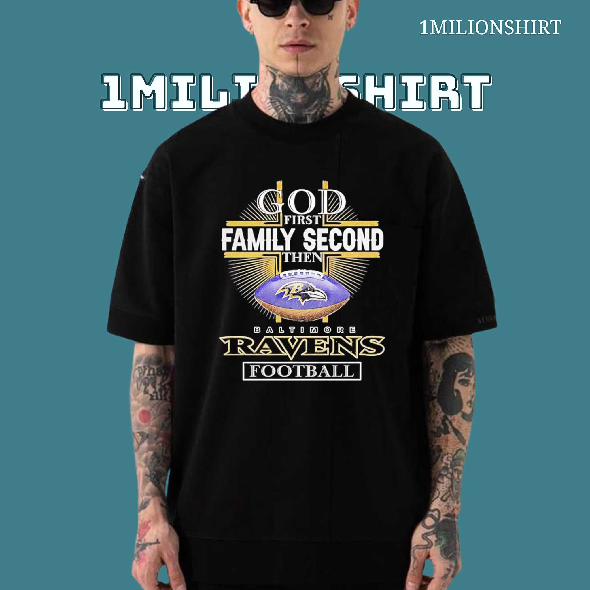 God Family Ravens Tee, Christian Football Shirt