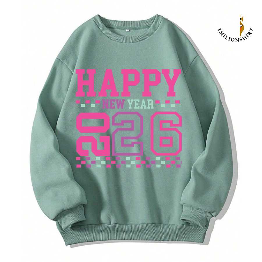 Happy New Year 2026 Retro Block Sweatshirt