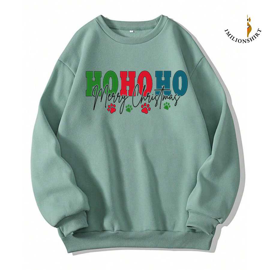 Ho Ho Ho Paw Prints Christmas Sweatshirt