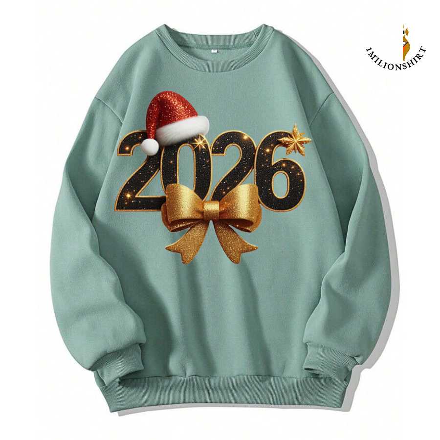 Festive 2026 Santa Hat Sweatshirt