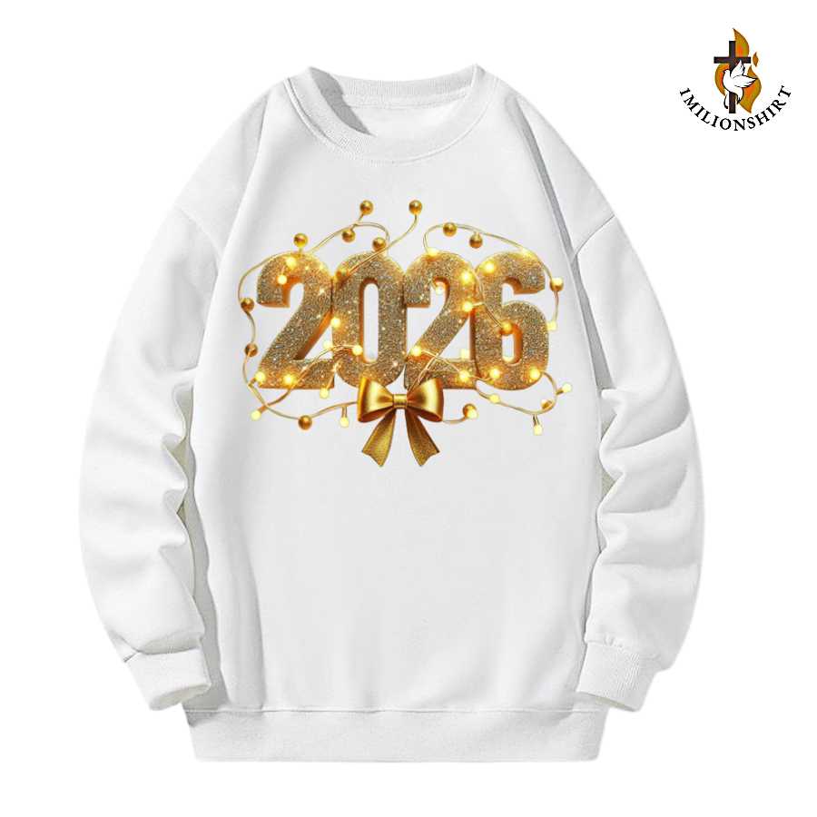 Festive Golden 2026 New Year Sweatshirt