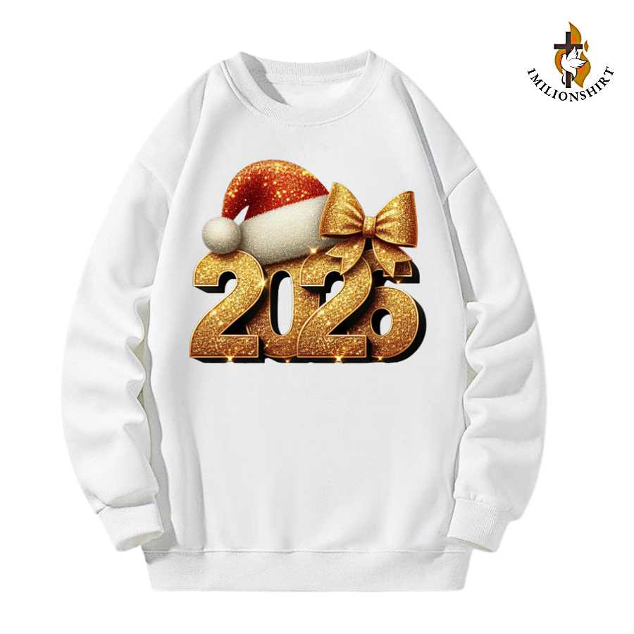 Golden 2026 Santa Hat Sweatshirt