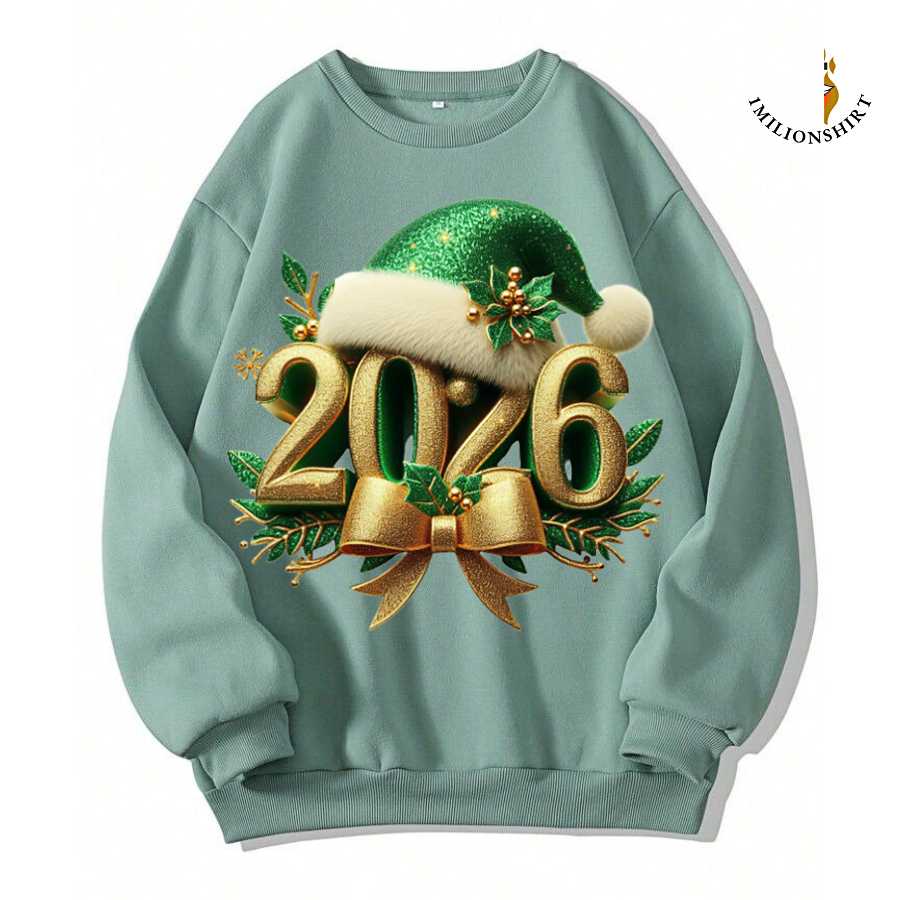 Festive 2026 Santa Hat Sweatshirt