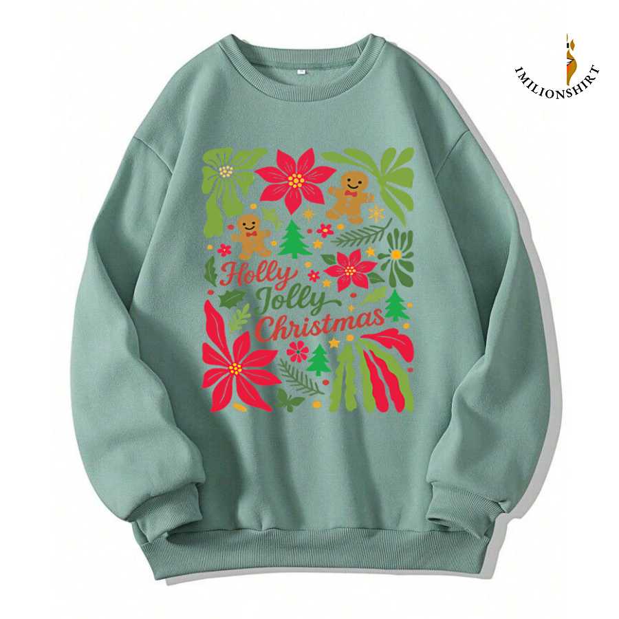Jolly Christmas Poinsettia Sweatshirt