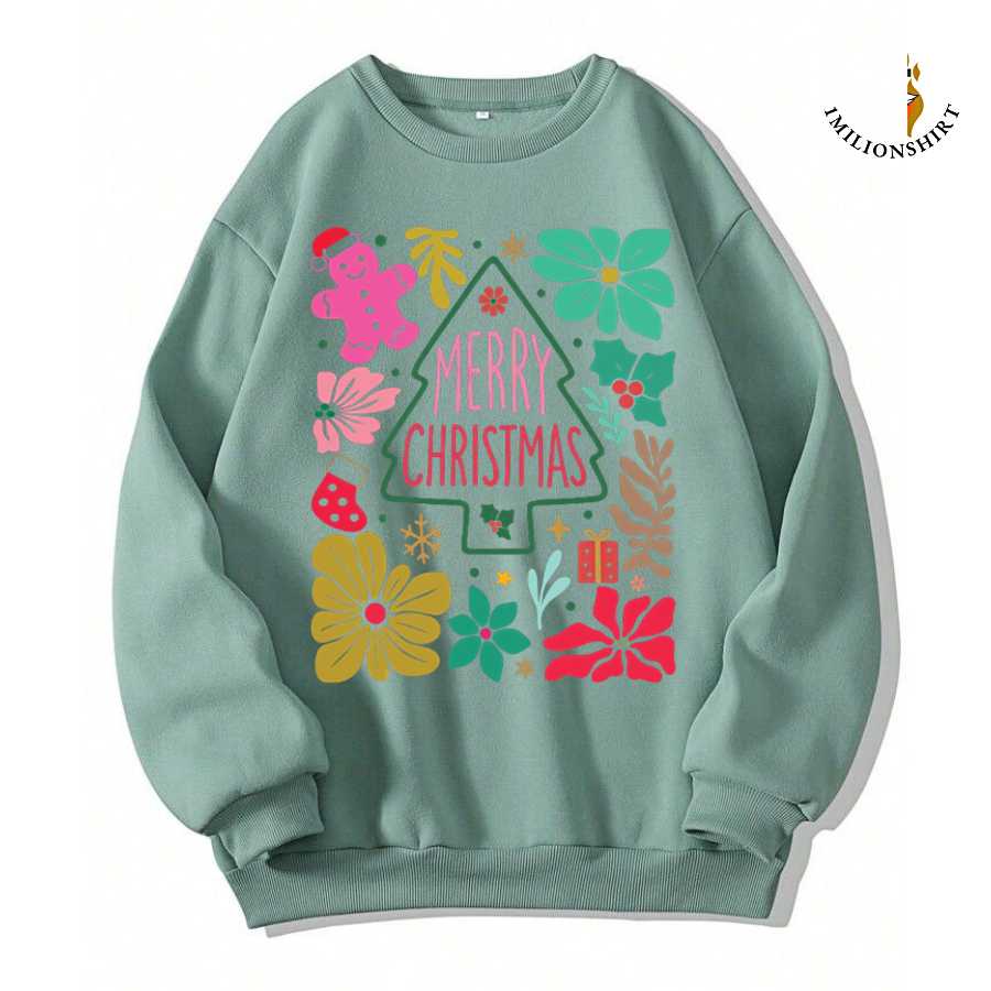 Merry Christmas Floral Sweatshirt